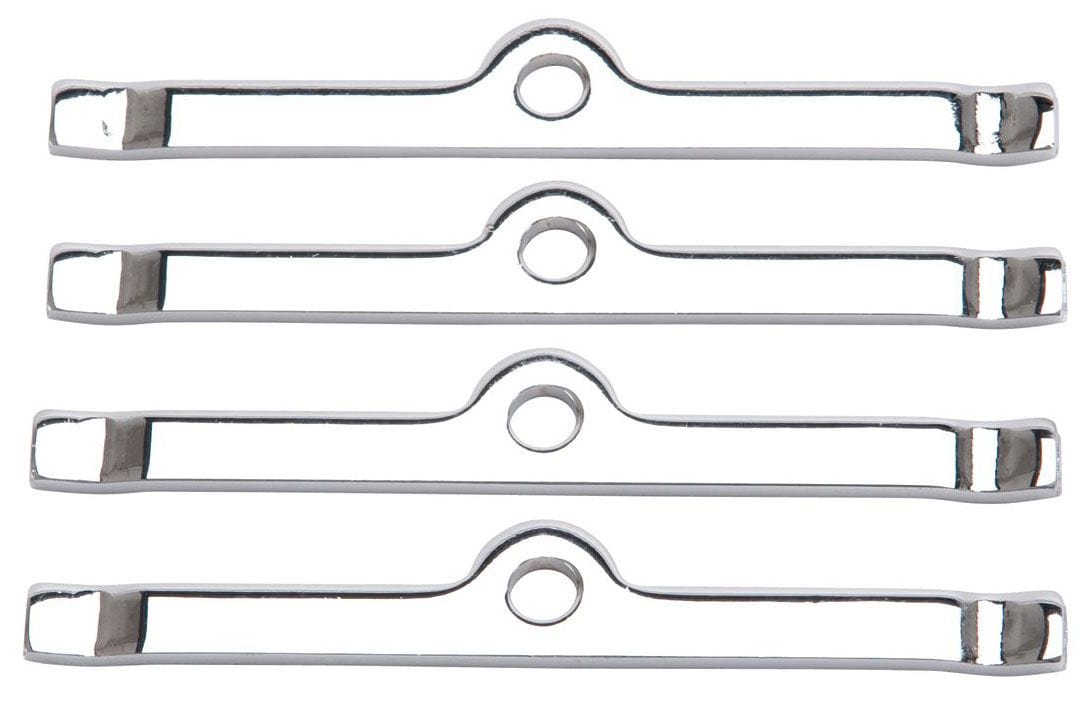 EDELBROCK Small Block Chevy, 4 pieces Edelbrock Chrome Hold-down tab kit ED4404 SR
