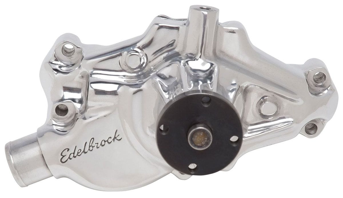 EDELBROCK Small Block Chevy Corvette 1984-91, Short Style, 3/4" pilot shaft Edelbrock Victor Series Aluminium Water Pump - Reverse Rotation Polished ED8825 SR