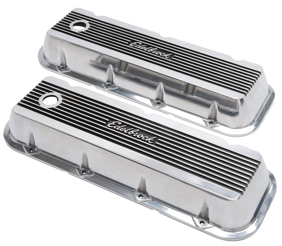 EDELBROCK Suit BB Chev With Edelbrock Logo Edelbrock Elite 2 Series Tall Valve covers - Polished ED4275 SR