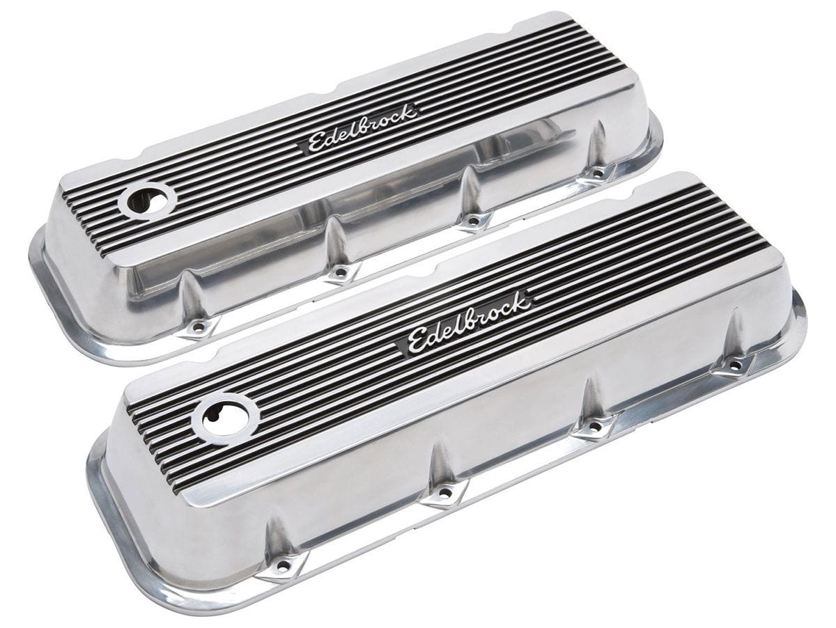 EDELBROCK Suit BB Chev With Edelbrock Logo Edelbrock Elite 2 Series Tall Valve covers - Polished ED4275 SR