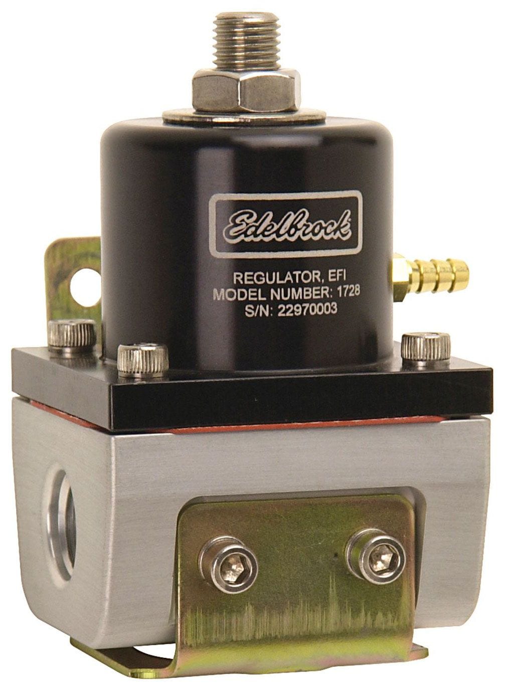 Edelbrock 174022 Edelbrock Fuel Pressure Regulator EFI 180 GPH 35-90 PSI -10In/Out -6 Return Blue/Clear main image 1