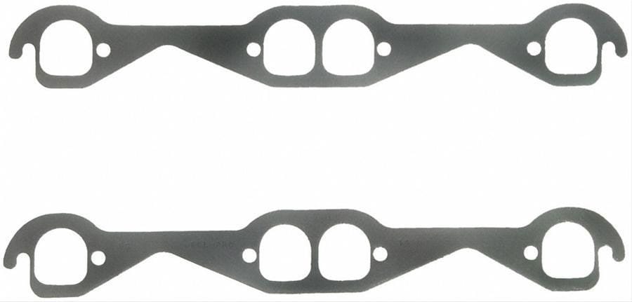 FELPRO Suit SB Chev Brodix Track-1 D-Port 1.53" x 1.63" Felpro Perforated Steel Exhaust Gasket Set FE1406 SR