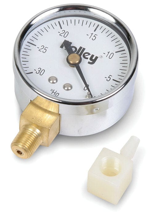 HOLLEY 0 - 30 High 0.125 in. NPT Brass Fitting Holley Holley Vacuum Gauge 2 in. Dia. HO26-501 SR