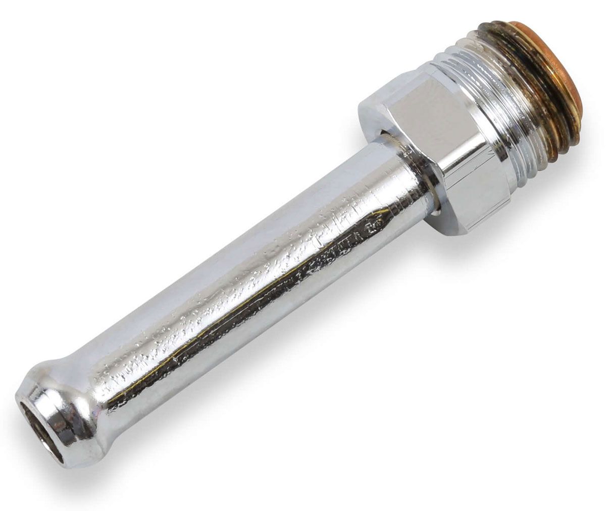 HOLLEY 3/8" hose to 5/8"-18 inverted Holley Chrome Universal Straight Fuel Line Fitting HO34-21 SR