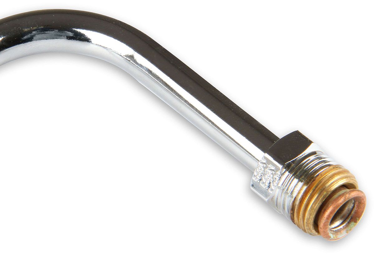 HOLLEY 5/8-18 inverted flare inlet. 9.25" center to center. Holley Chrome Fuel Line For Holley Model 4150 Carburettor HO34-150 SR