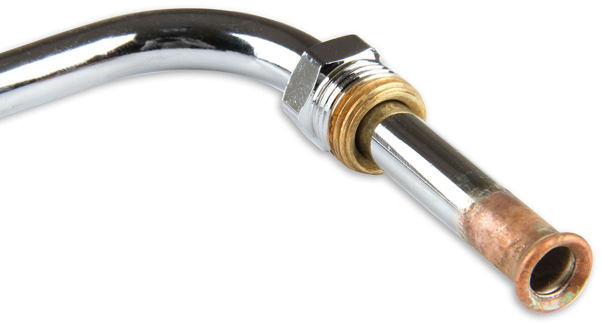 HOLLEY 5/8-18 inverted flare inlet. 9.25" center to center. Holley Chrome Fuel Line For Holley Model 4150 Carburettor HO34-150 SR