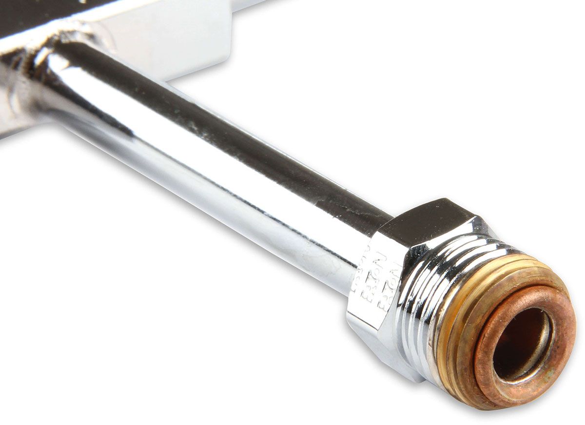 HOLLEY 5/8-18 inverted flare inlet. 9.25" center to center. Holley Chrome Fuel Line For Holley Model 4150 Carburettor HO34-150 SR