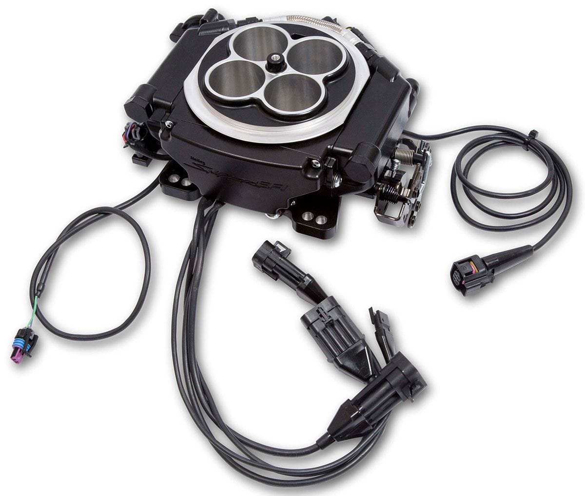 HOLLEY 800 cfm 8 Injector Throttle Body, 675 HP N/A, 1250 HP Forced Induction Holley Sniper EFI 4BBL Self Tuning System - Black Finish HO550-513 SR