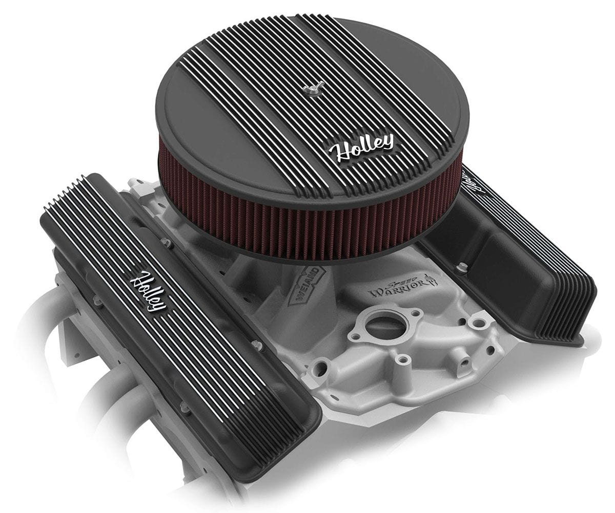 HOLLEY Black 14" x 3", 5-1/8" Neck With Drop Base Holley Vintage Series Finned Aluminium Air Cleaner HO120-153 SR