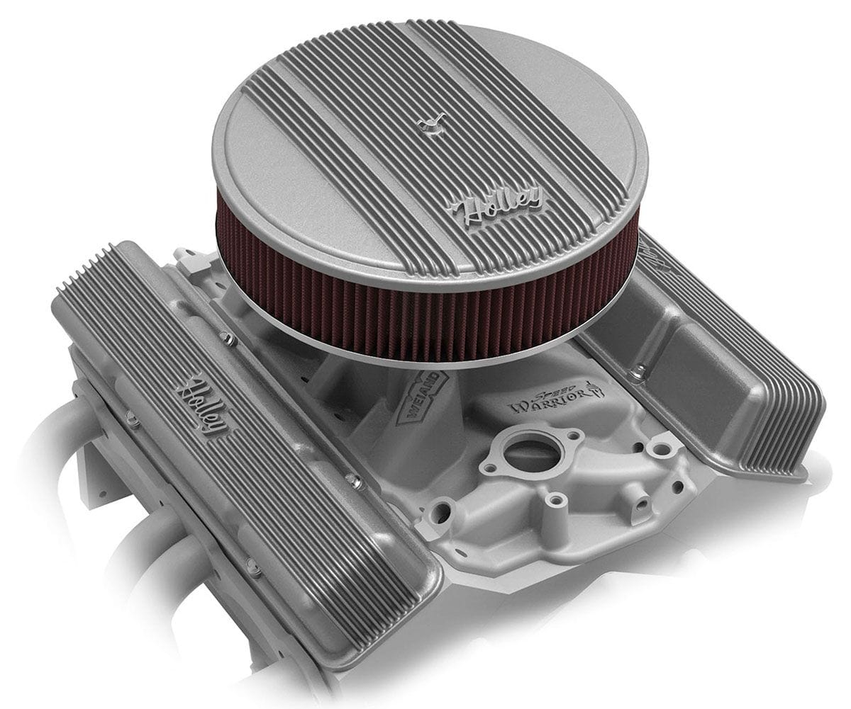 HOLLEY Natural 14" x 3", 5-1/8" Neck With Drop Base Holley Vintage Series Finned Aluminium Air Cleaner HO120-160 SR