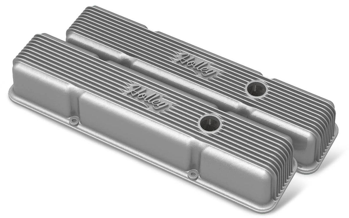 HOLLEY Natural Finish Suit SB Chev Holley Vintage Series Fined Valve Covers HO241-240 SR