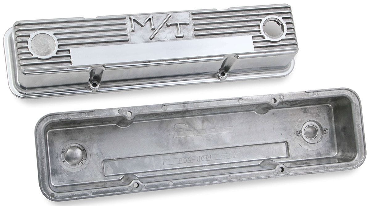 HOLLEY Suit SB Chev Holley Finned Aluminium M/T Valve Covers - Polished HO241-82 SR