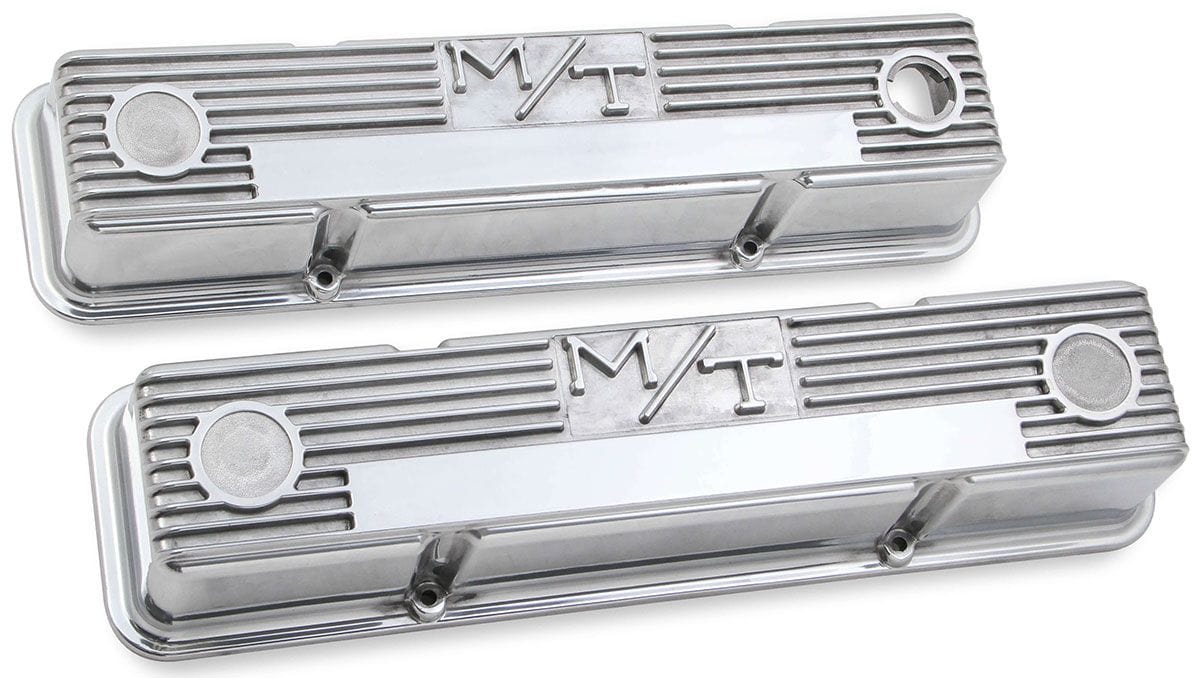 HOLLEY Suit SB Chev Holley Finned Aluminium M/T Valve Covers - Polished HO241-82 SR