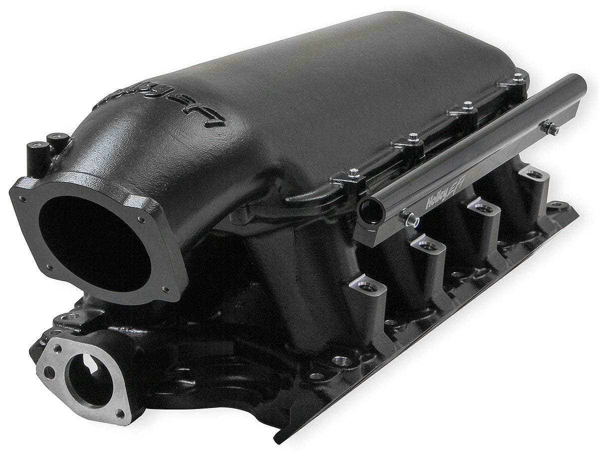 HOLLEY Works with 95mm-105mm GM LS Throttle Bodies Holley Ford 351 Windsor Hi-Ram EFI Manifold - Black HO300-241BK SR