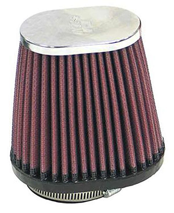 K&N 4 in (102 mm) Base L x 3 in (76 mm) Base W x 4 in (102 mm) H x 3 in (76 mm) Top L x 2 in (51 mm) Top W - KNRC-2900 K&N K&N Universal Clamp On Filter Fits 2.125 in (54 mm) KNRC-2900 SR