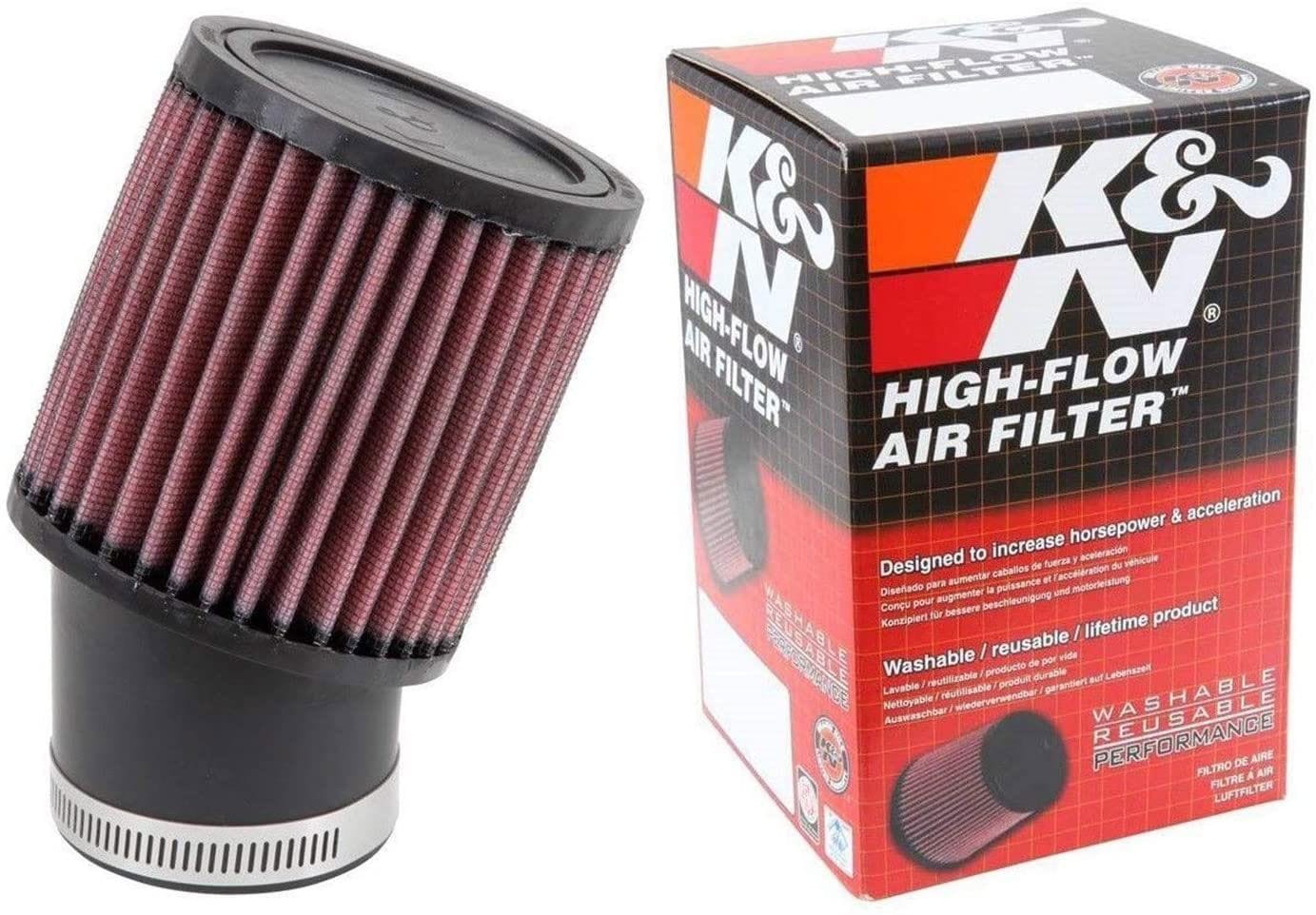K&N 4 in (102 mm) H x 3.75 in (95 mm) OD - KNRU-1750 K&N K&N Universal Clamp On Filter Fits 2.438 in (62 mm) KNRU-1750 SR