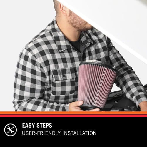 K&N 7 in (178 mm) H x 6 in (152 mm) Base OD x 5 in (127 mm) Top K&N K&N Universal Clamp On Filter Fits 3.125 in (79 mm) KNRU-5100 SR