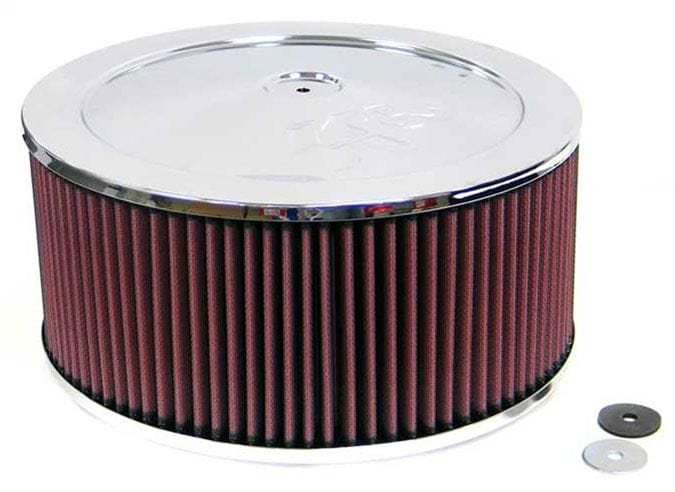 K&N Fits Neck Size 5-1/8" (130 mm) - KN60-1210 K&N K&N Chrome Custom Air Cleaner Assembly 11 x 6" KN60-1210 SR