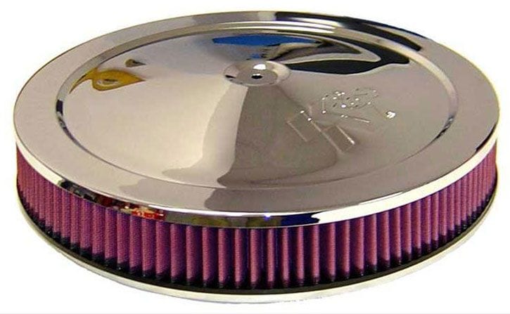 K&N Fits Neck Size 5-1/8" (130 mm) - KN60-1263 K&N K&N Chrome Custom Air Cleaner Assembly 14 x 2-1/4" KN60-1263 SR