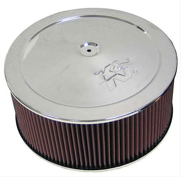 K&N Fits Neck Size 5-1/8" (130 mm) - KN60-1310 K&N K&N Chrome Custom Air Cleaner Assembly 14 x 6" KN60-1310 SR