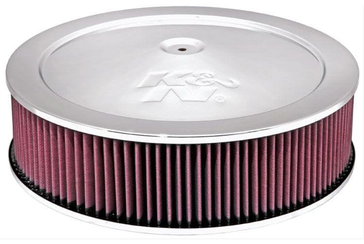 K&N Fits Neck Size 5-1/8 in (130 mm) - KN60-1290 K&N K&N Chrome Custom Air Cleaner Assembly 14 x 4" KN60-1290 SR