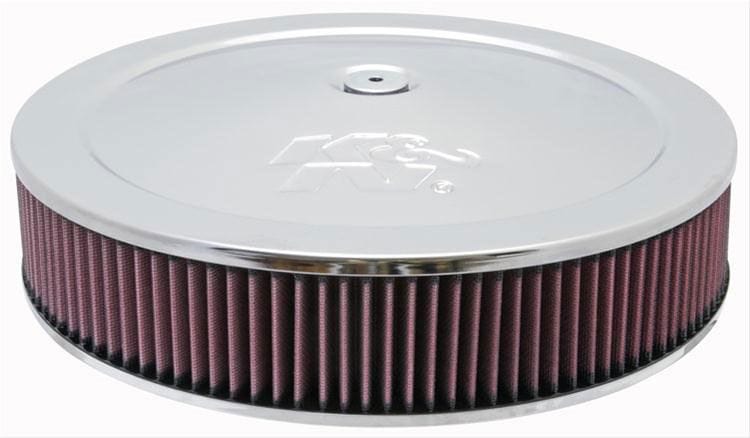 K&N Fits Neck Size 5-1/8 in (130 mm) With 7/8" Drop Base - KN60-1430 K&N K&N Chrome Custom Air Cleaner Assembly 14 x 3" KN60-1430 SR