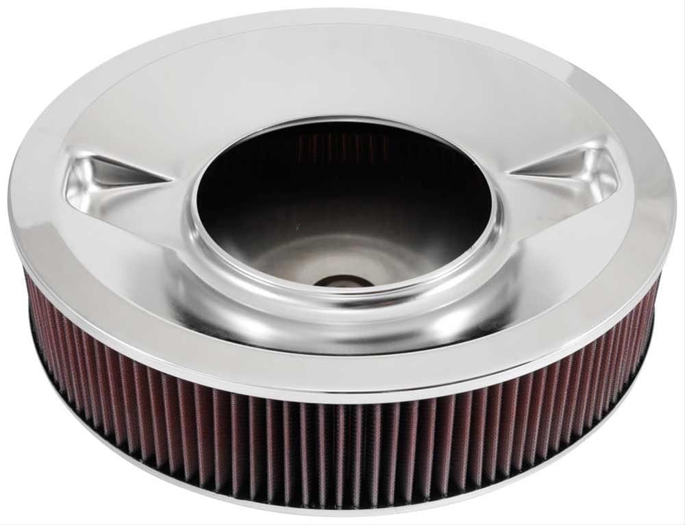 K&N Fits Neck Size 7-5/16" (186 mm) - KN60-1640 K&N K&N Chrome Custom Air Cleaner Assembly 16 x 3-1/2" KN60-1640 SR