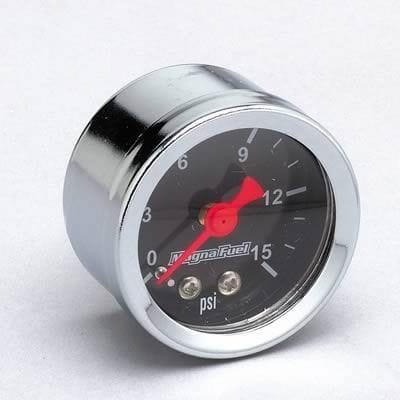 MAGNAFUEL 0-15 PSI, 1-1/2" O.D, Black Face MagnaFuel Fuel Pressure Gauge WIMP0101 SR