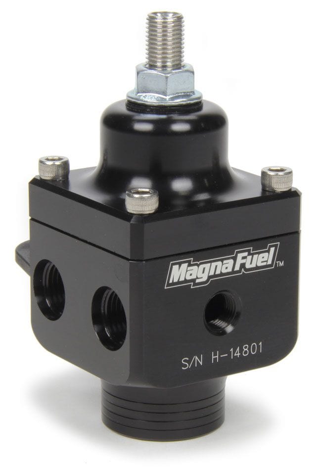 MAGNAFUEL x1 -10AN In, x4 -6AN Out, 1600+ HP, 4-12 Psi MagnaFuel Magnafuel 4 Port Fuel Regulator, Black WIMP9433-BLK SR