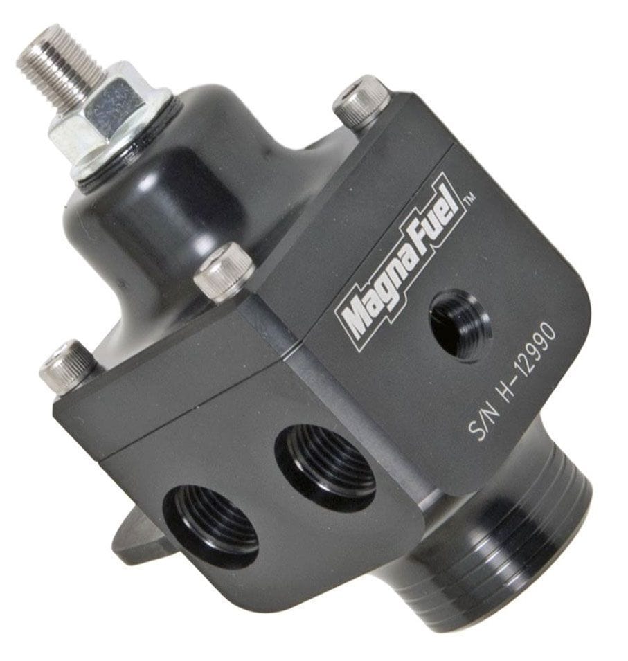 MAGNAFUEL x1 -10AN In, x4 -6AN Out, 1600+ HP, 4-12 Psi MagnaFuel Magnafuel 4 Port Fuel Regulator, Black WIMP9433-BLK SR