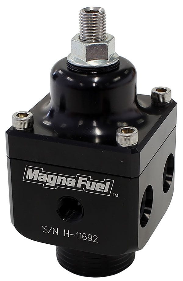 MAGNAFUEL x1 -10AN In, x4 -6AN Out, 1600+ HP, 4-12 Psi MagnaFuel Magnafuel 4 Port Fuel Regulator, Black WIMP9433-BLK SR