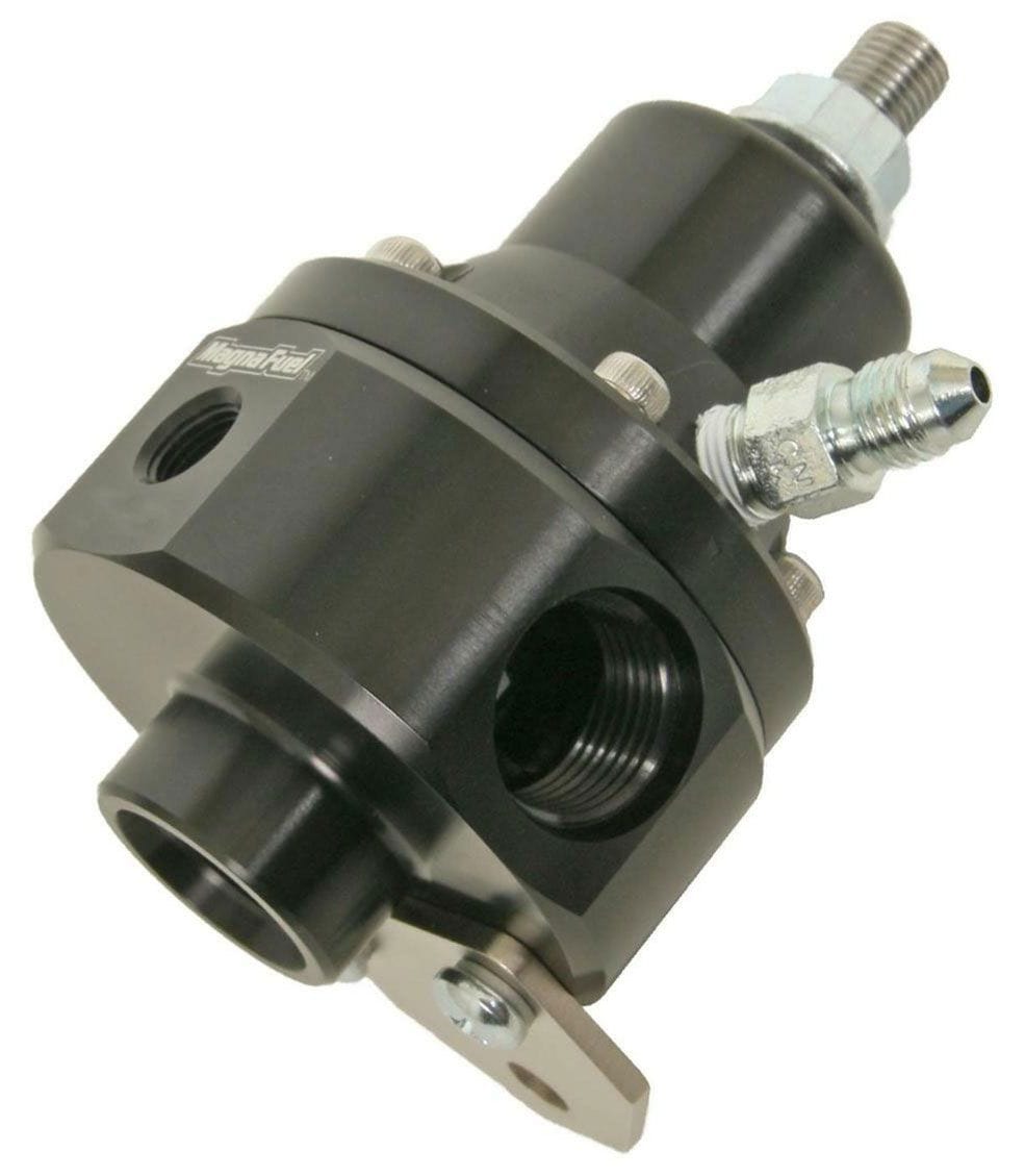 MAGNAFUEL x2 -8AN , x1 -8AN Return, 2000 HP, 35-85 Psi MagnaFuel Magnafuel Large Two-Port EFI Regulator w/ 1:1 Boost Reference, Black WIMP9950-B- SR