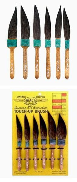 MOONEYES 6 Pinstripe Brush Sizes Mooneyes Mack Brush Set Series 20 MNIG091 SR