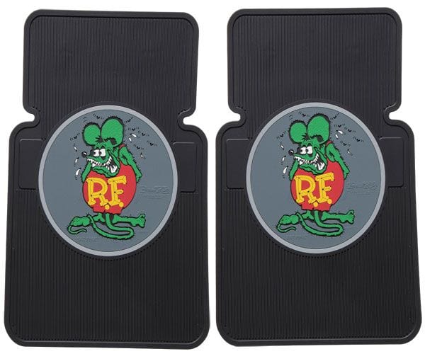 MOONEYES Black With Rat Fink Logo Mooneyes Rubber Floor Mats MNRA210 SR