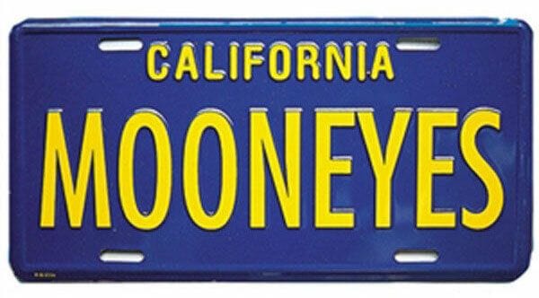 MOONEYES Blue With Yellow MOONEYES Name Mooneyes Metal License Plate MNMG081BL SR