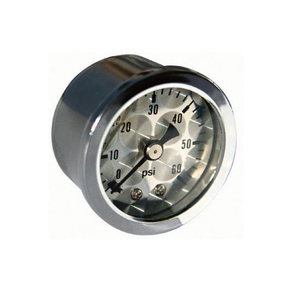 MOONEYES Engine-Turned Facia, Liquid Filled, Direct Mount Mooneyes 1-1/2" Fuel Press Gauge 0-60 PSI MNMPG215LF SR