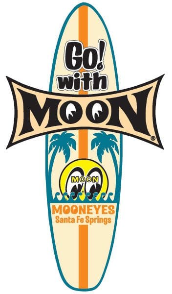 MOONEYES Go With Moon Logo, 9" x 5" Mooneyes Surfboard Sticker MNDM147 SR