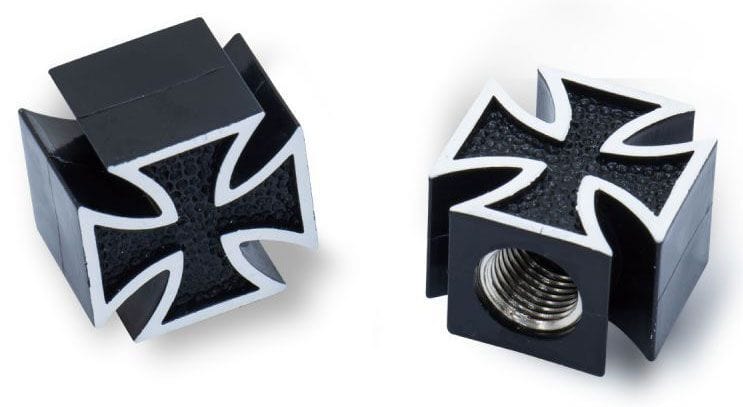 MOONEYES Iron Cross (pair) Mooneyes Valve Stem Caps MNAA111IC SR