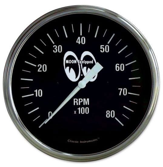 MOONEYES Mooneyes 3-3/8" 8000 RPM Tacho, Black Face MNMPG3308 SR