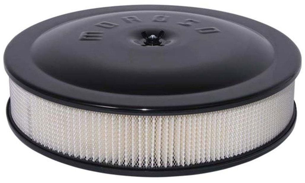 MOROSO Black Powder Coated With PVC Adapter Included & Recessed Base Moroso Racing Air Cleaner 14" X 3" MO65904 SR