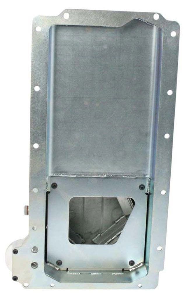 MOROSO Clear Zinc Finish, Road Race Rear Sump Suit Chev LS Series With Filte Moroso Steel Wet Sump Oil Pan, 6" Deep, 6.6L MO20142 SR