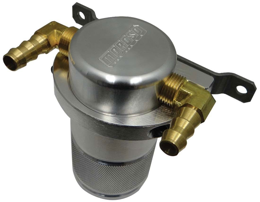 MOROSO Raw Finish With 3/8" 90° Barb Fittings Moroso Universal Air-Oil Separator MO85496 SR