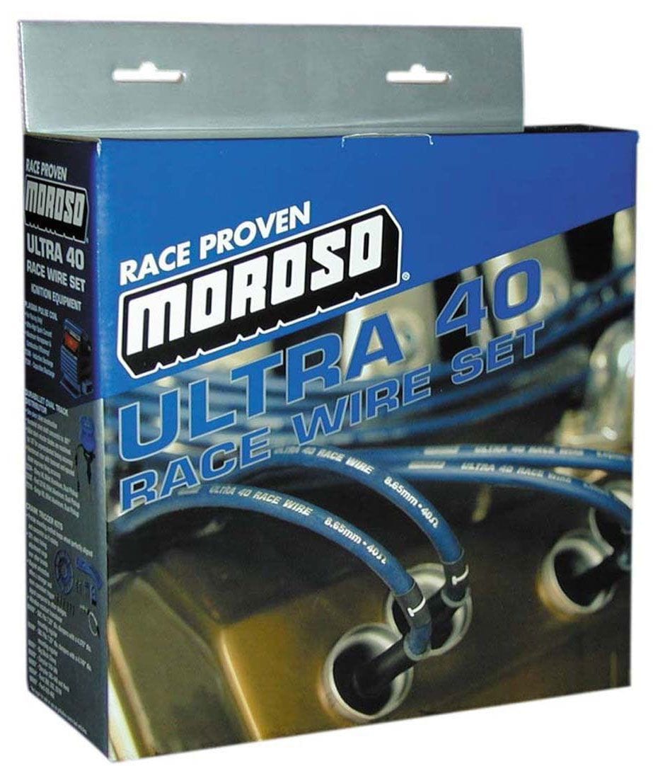 MOROSO Suit GM LS Series 9.75" Lead Length Moroso Ultra-40 Blue 7mm Leade Set MO73537 SR