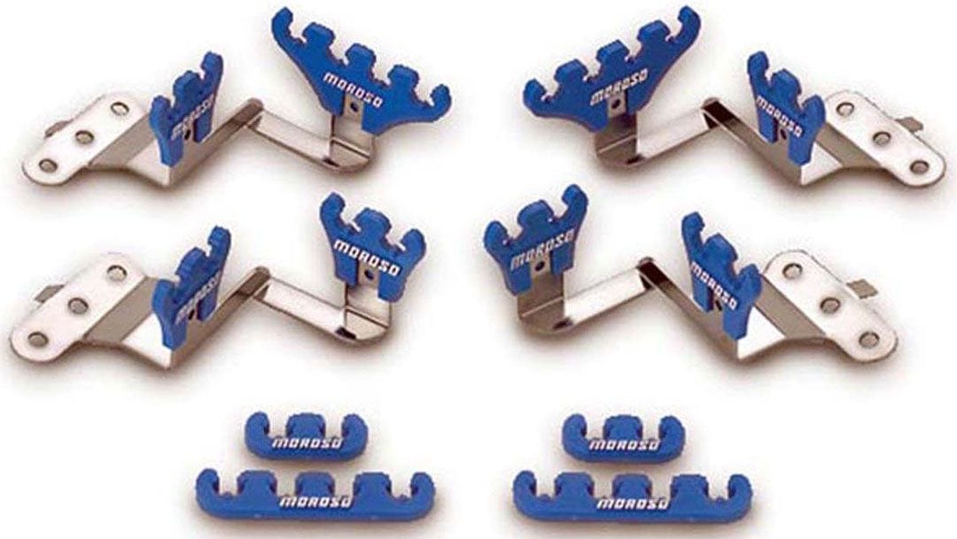 MOROSO Suit SB Chev With Center Bolt Valve Covers Moroso Spark Plug Lead Separators, 7-9mm, Blue MO72140 SR
