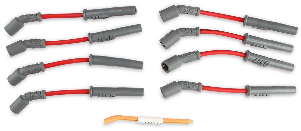 MSD 8.5mm, Red, Holden Commodore V8, LS1 MSD Super Conductor Spark Plug Lead Set MSD32819 SR