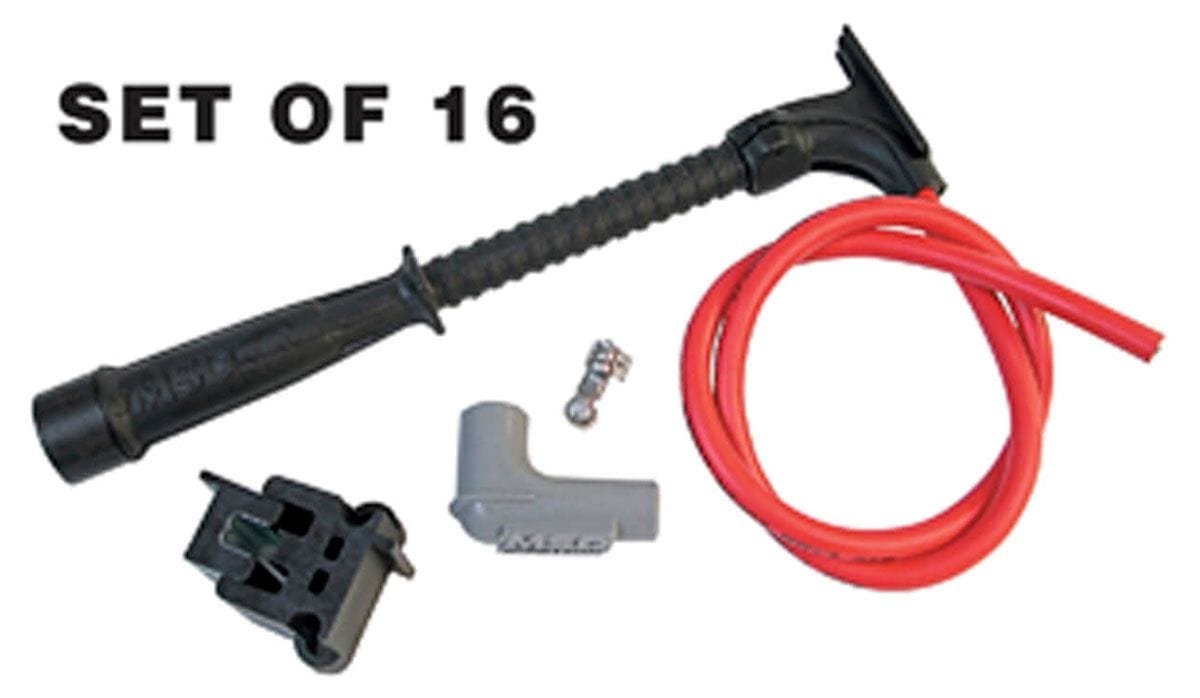 MSD 8.5mm, Red, Race Dual Plug Hemi with HEI Distributor Cap Terminal MSD Super Conductor Spark Plug Lead Set MSD31559 SR