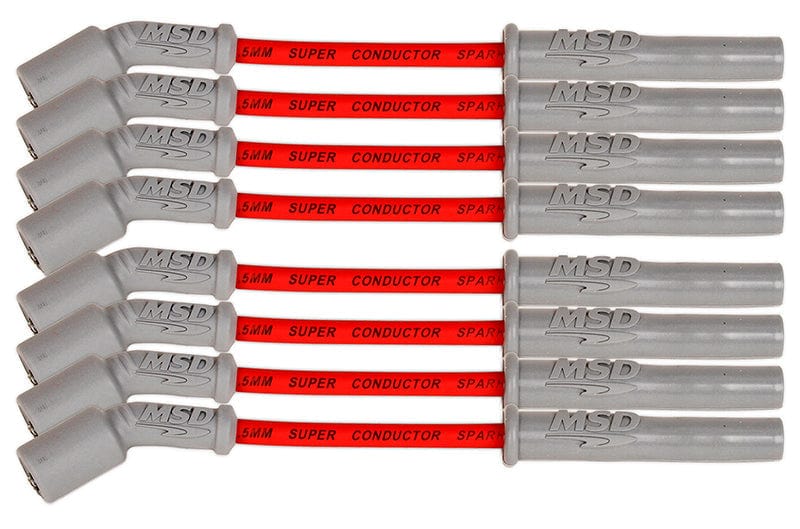 MSD 8.5mm, Red Suit Chev GEN V LT1/LT4 MSD Super Conductor Spark Plug Lead Set MSD33829 SR
