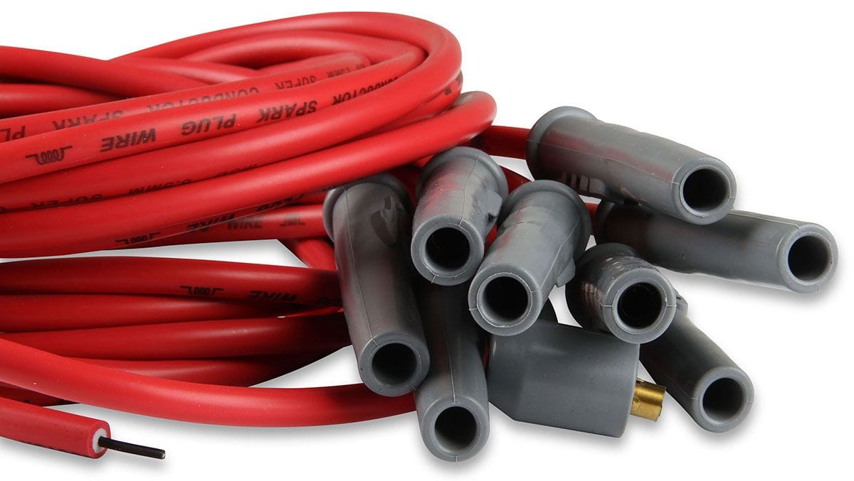 MSD 8.5mm, Red, Universal 8 Cyl Multi-Angle Plug/Socket & HEI Distributor MSD Super Conductor Spark Plug Lead Set MSD31199 SR