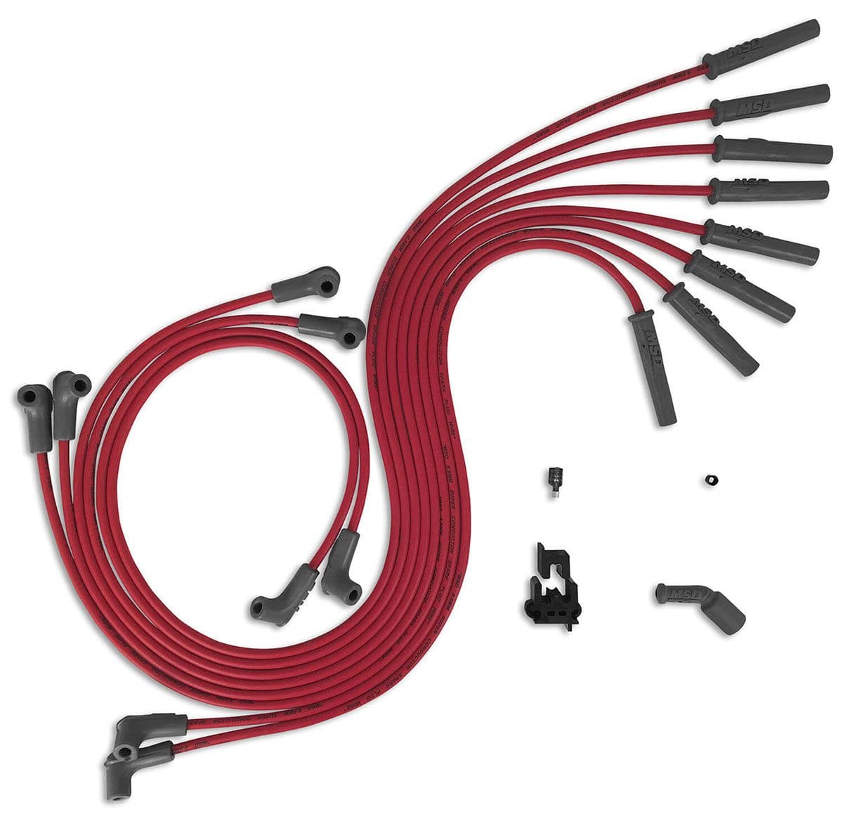 MSD 8.5mm, Red, Universal Chev/Holden GEN 111 LS1, LS2, LS6, LS7 MSD Super Conductor Spark Plug Lead Set MSD32079 SR