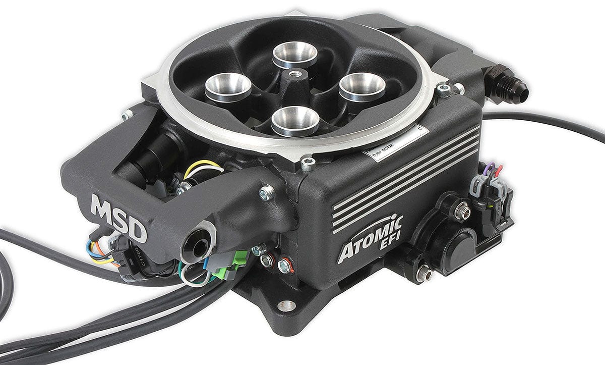 MSD 865cfm Throttle Body, Integrated ECU, Full Color Touch Screen MSD Atomic 2 EFI Kit, Black Finish MSD2910-2BK SR